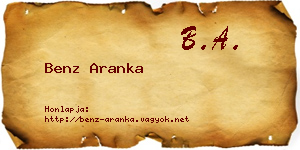 Benz Aranka névjegykártya